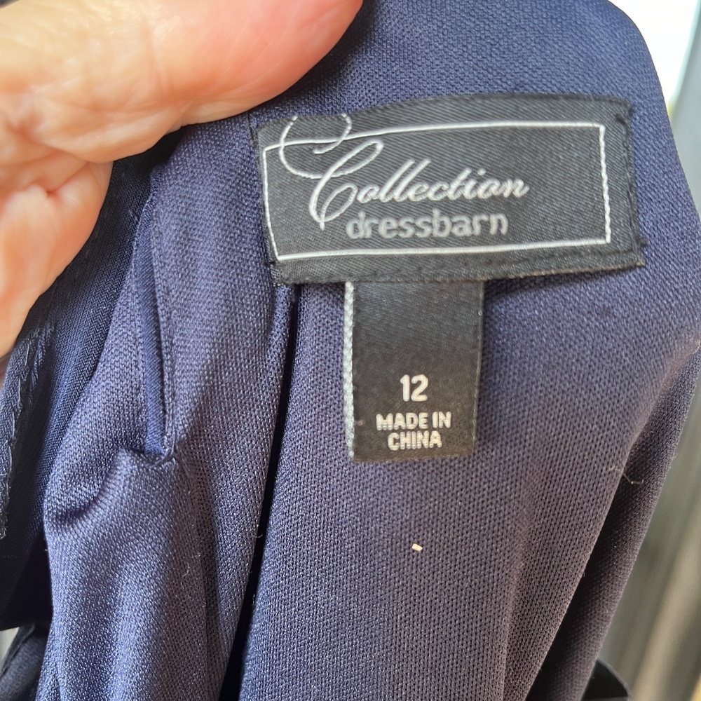 Dress Barn Navy Blue Ruffled Halter Midi Dress - Picture 5 of 5